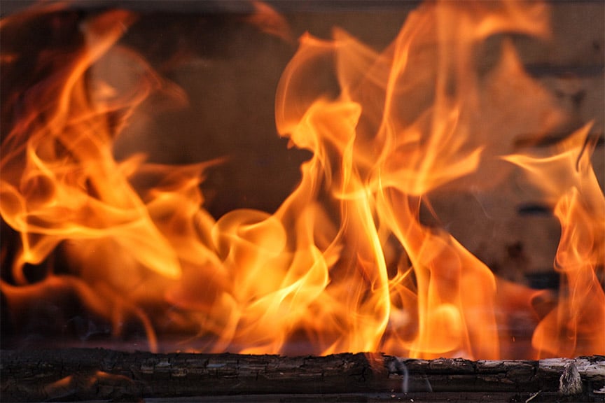 burn pit exposure flame close up